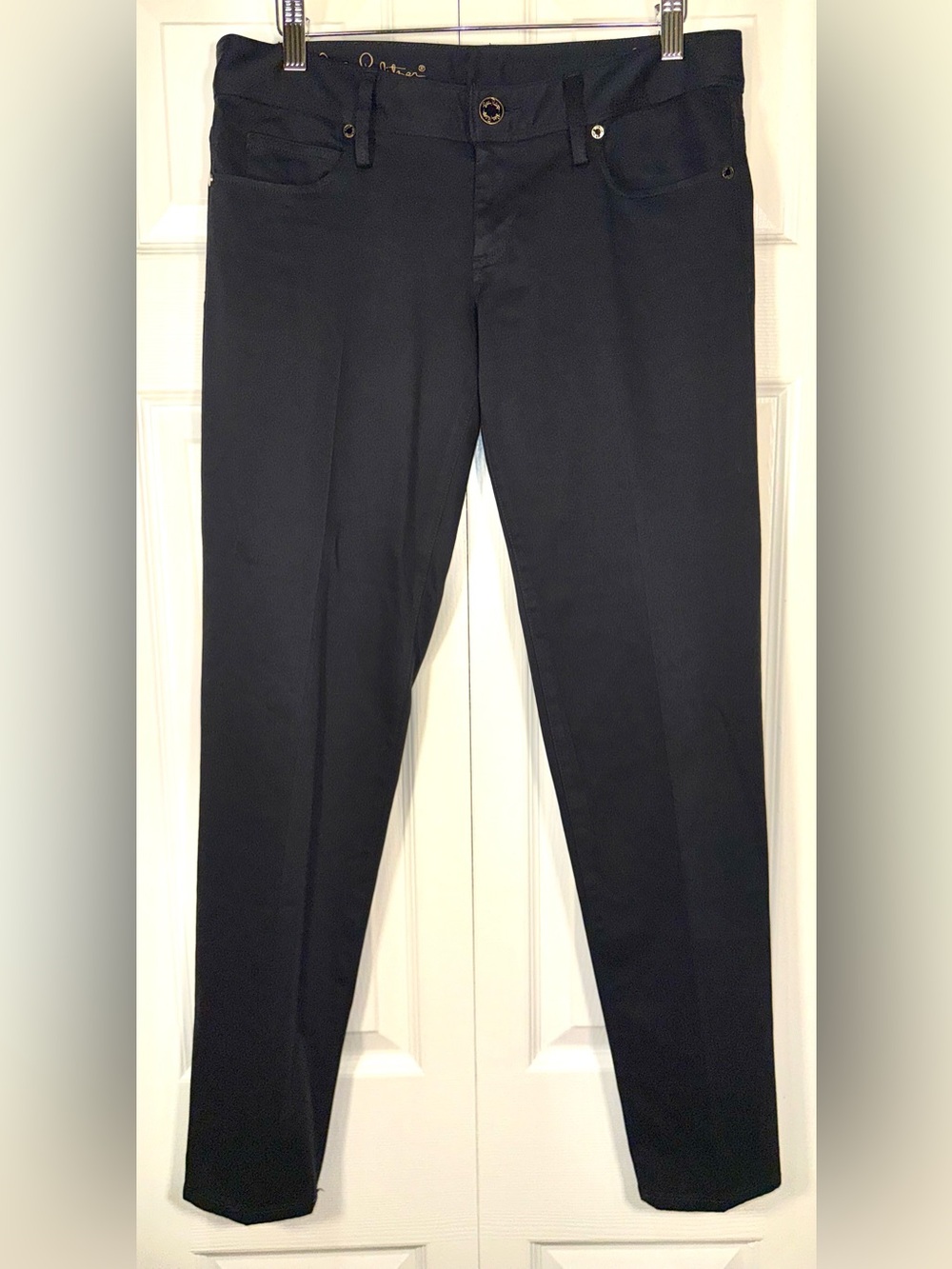 Lilly Pulitzer Worth Skinny Pants Black Size 4 EUC - Picture 2 of 13